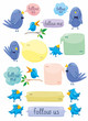 Blue Birds With Color Bubbles
