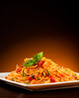 Pasta with tomato sauce and parmesan