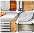 Set of Grungy Business Cards Backgrounds