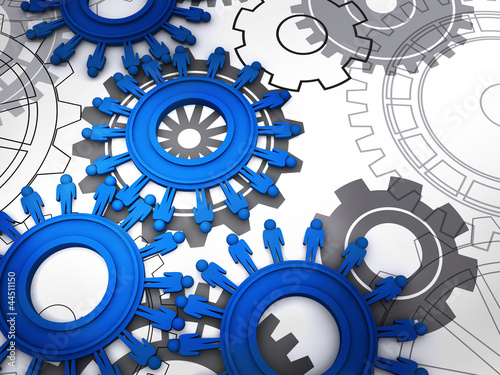 Illustration: people cogs people cogs