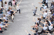 Crowd with arms outstretched