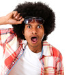 Surprised black man