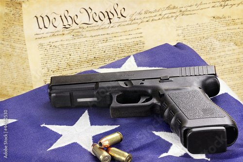 Photo: Handgun and Constitution Handgun and Constitution