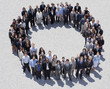 Portrait of smiling business people forming circle