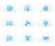 Vektor: Communication web icons, cloud buttons Communication web icons, cloud buttons