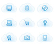 Electronics web icons set 1, cloud buttons