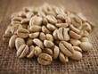 Close up of raw coffee beans