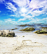 Erinnerung an Urlaubsliebe: Herz in Sand