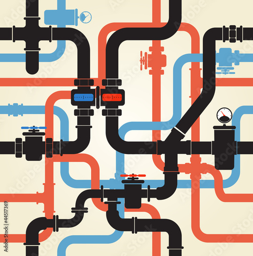 Vector: Seamless background of water pipeline Seamless background of water pipeline