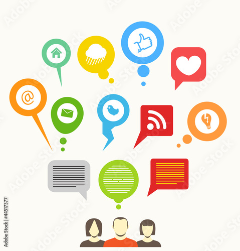 Vector: Social media network abstract speech bubbles Social media network abstract speech bubbles