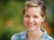Photo: lovely young woman, portrait in the garden lovely young woman, portrait in the garden