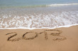 2013 Year Wrote On The Beach, ...