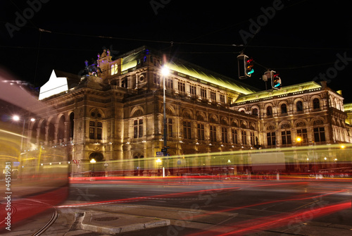 Photo: The Vienna Opera house at night in Vienna, Austria The Vienna Opera house at night in Vienna, Austria