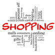 Shopping Word Cloud Concept in red & black