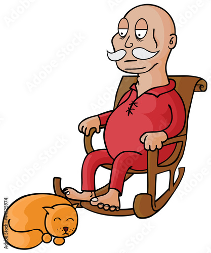 Vector: Oldman & his Cat Oldman & his Cat