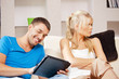 Photo: couple with tablet PC couple with tablet PC
