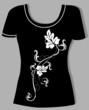 t-shirt design  with  vintage floral element