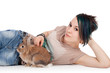 Girl and rabbit