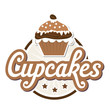 Cupcakes Button in Braun