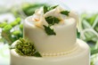 Photo: Traditional wedding cake with chrysanthemum flowers Traditional wedding cake with chrysanthemum flowers