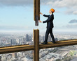 Businessman standing on the construction site