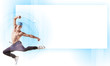 young man dancing hip hop with color lines