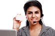 A friendly customer service girl with a headset