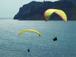 paragliding in the blue sky