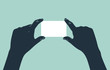 hand showing blank business card