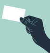 hand showing blank business card