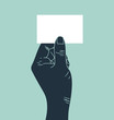 hand showing blank business card