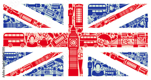 Fototapeta Flag of England from symbols of the United Kingdom and London