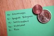 Essensplan mit Geld