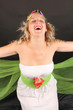 Mujer rubia flower power