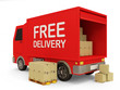 Delivery Van with a Boxes on white background