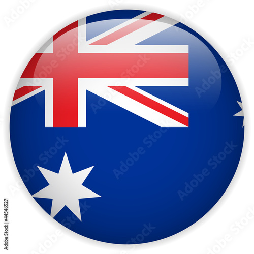 Vector: Australia Flag Glossy Button Australia Flag Glossy Button