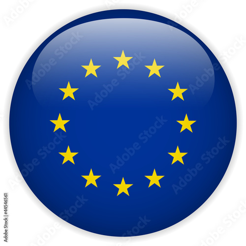 Vector: Europe Flag Glossy Button Europe Flag Glossy Button