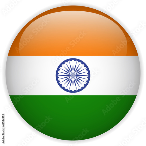 Vector: India Flag Glossy Button India Flag Glossy Button