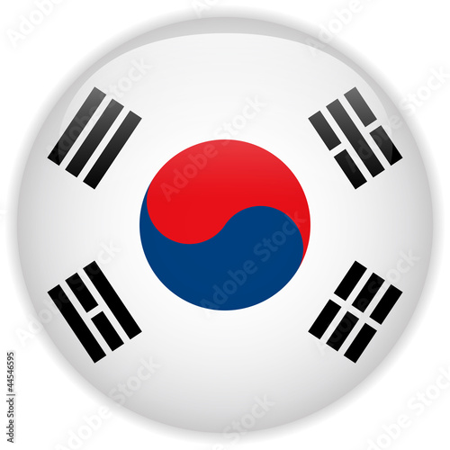 Vector: South Korea Flag Glossy Button South Korea Flag Glossy Button