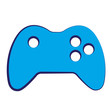 Blue Video game icon on white background