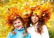 Friends in autumnal headwreaths