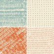 set of 4 seamless doodle patterns