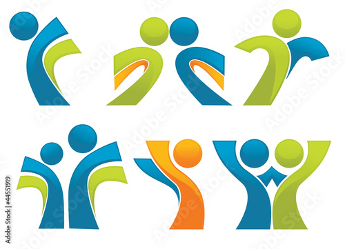 Vector: abstract sportive people symbols, vector collection abstract sportive people symbols, vector collection