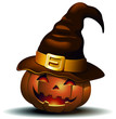Pumpkin with Witch Hat-Zucca Con Cappello di Strega-Vector