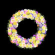 Daisies and petal multicolored folkart wreath
