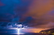 Lightning over the sea