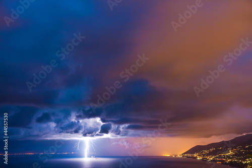 Photo: Lightning over the sea Lightning over the sea