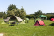 tent on a camping in the summer
