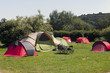 tent on a camping in the summer