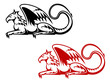 Vintage heraldic griffin
